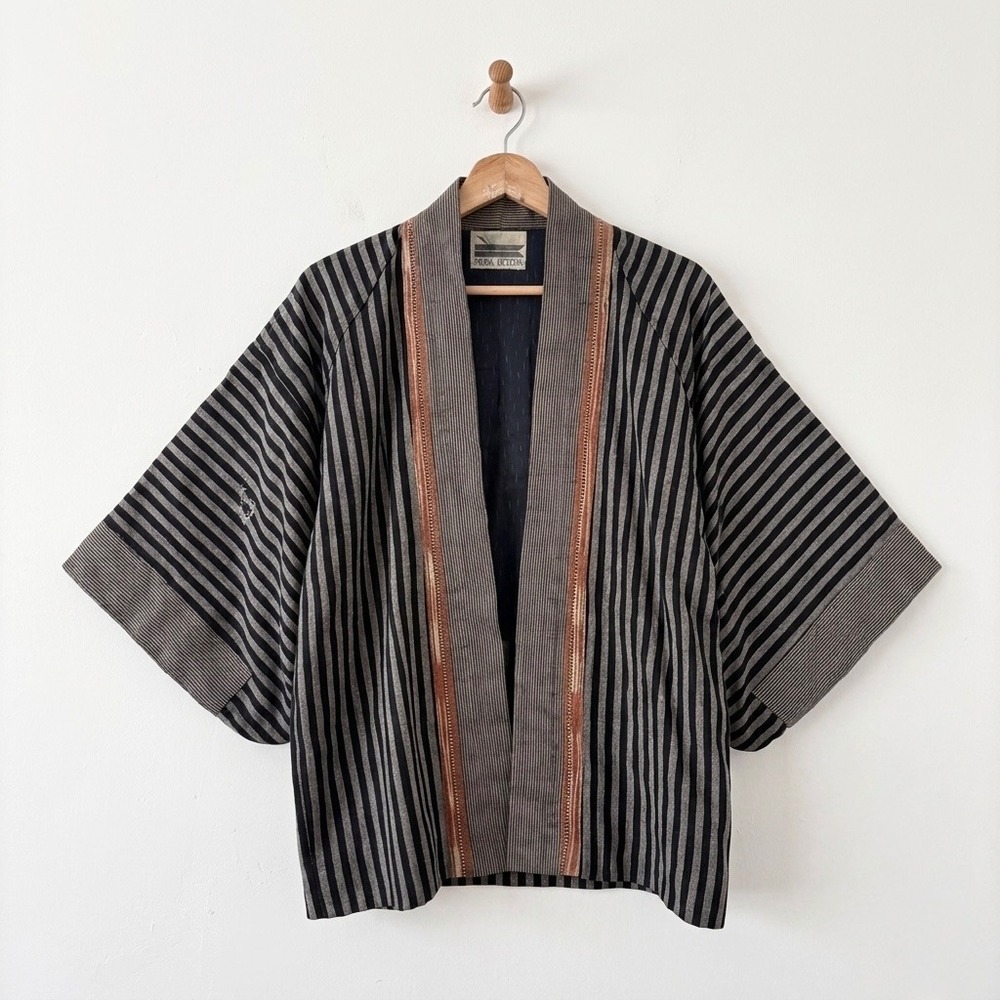 RARE Sandra Betzina Kimono Haori Jacket Black White Artisan Avant-Garde OOAK